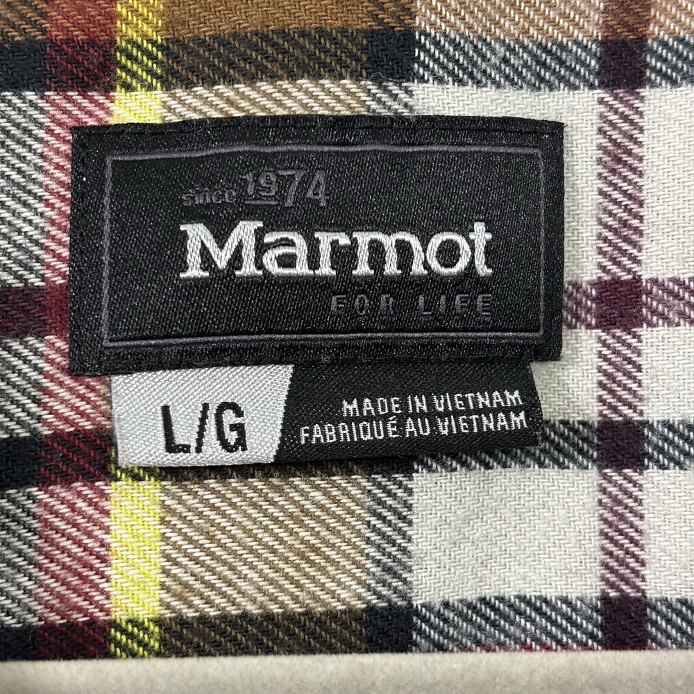 Marmot Plaid Flannel Button-Down Shirt Long Sleeve Casual Wear Size Large - Picture 3 of 7